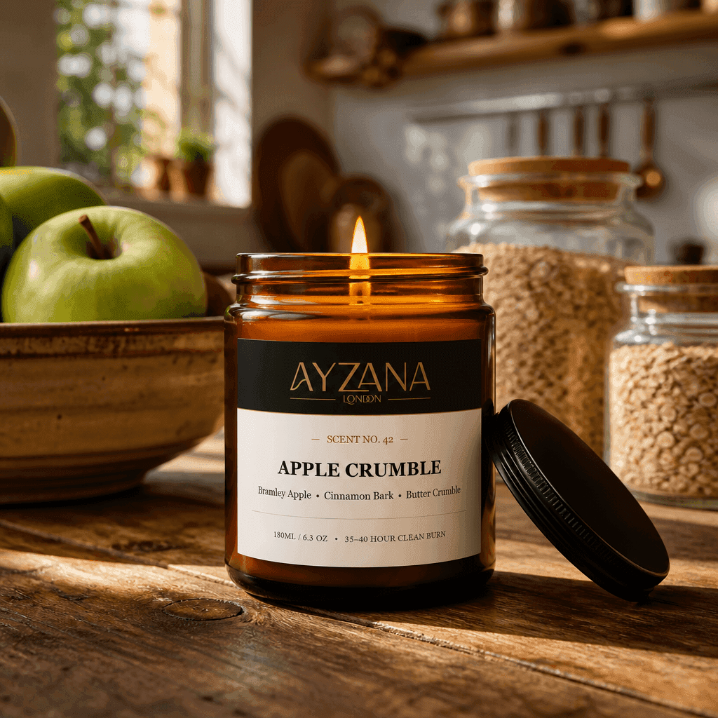 NO. 42 Apple Crumble Hand-Poured Botanical Soy Candle Townhouse Atmosphere - AYZANA London